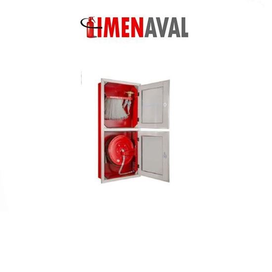 تصویر جعبه آتش نشانی سفارشی درب و قاب استیل نگیر دو طبقه (ابعاد:20*60*145)توکار - پامچال
